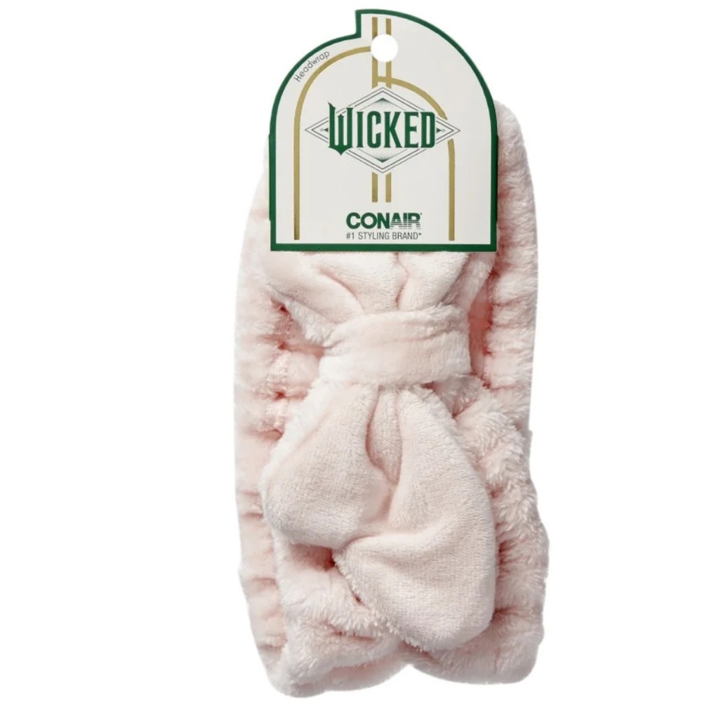 ConAir Wicked Glinda Butterfly Pink Plush Bow Headwrap Band